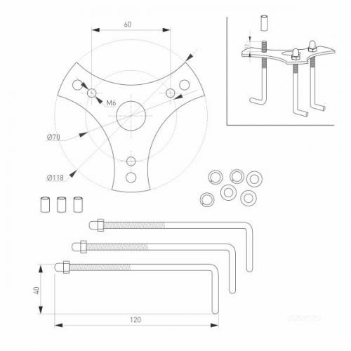 Светильник LGD-STEM-BOLL-H900-10W Warm3000 (GR, 185 deg, 230V) (Arlight, IP65 Металл, 3 года)