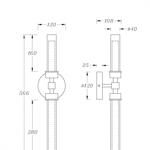Настенный светильник (бра) Maytoni MOD116WL-L7B3K