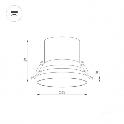 Светильник MS-VOLCANO-BUILT-R65-6W Warm3000 (BK, 38 deg, 230V) (Arlight, IP20 Металл, 5 лет)