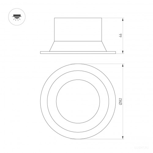 Светильник MS-BREEZE-BUILT-R82-9W Warm3000 (BK, 80 deg, 230V) (Arlight, IP20 Металл, 3 года)