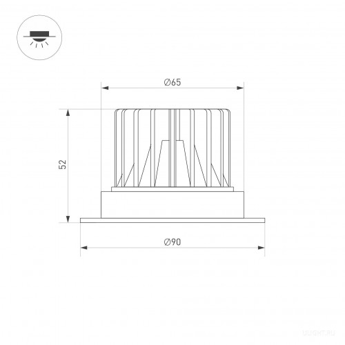 Светильник MS-ATLAS-TRIMLESS-R50-6W Warm3000 (WH, 40deg, 230V) (Arlight, IP20 Металл, 5 лет)