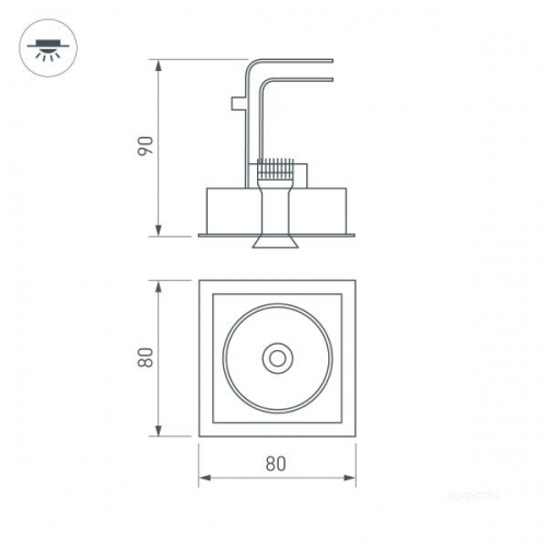 Светильник CL-SIMPLE-S80x80-9W Day4000 (WH, 45 deg) (Arlight, IP20 Металл, 3 года)
