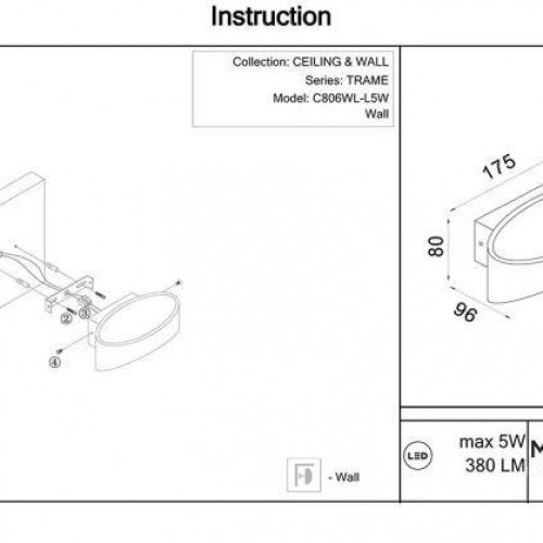 Настенный светильник (бра) Technical C806WL-L5W