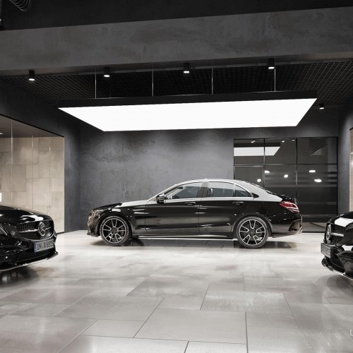 Освещение автосалона Mercedes фото:3