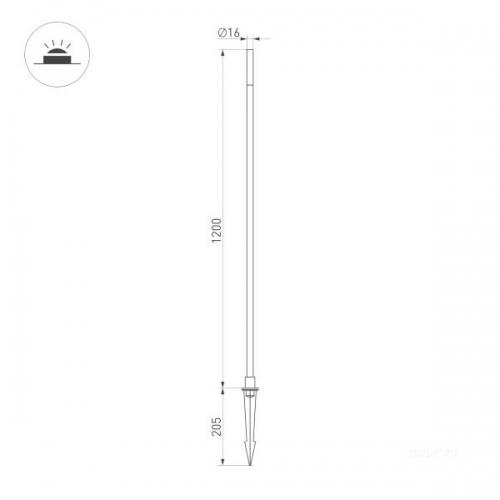 Светильник KT-CANNA-L1200-1W Warm3000 (DG, 110 deg, 24V) (Arlight, IP65 Металл, 3 года)