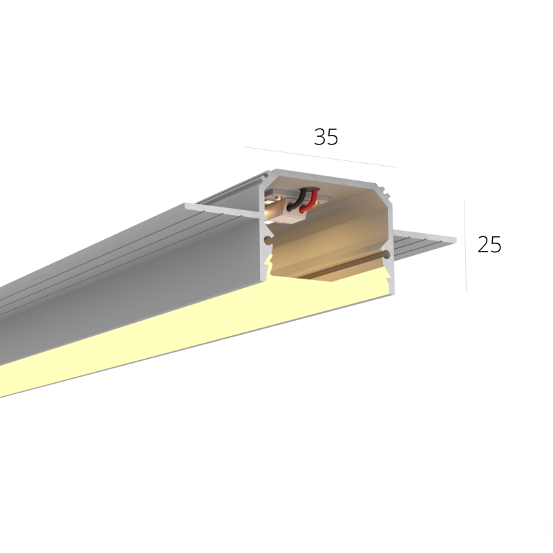 Линейный светильник HOKASU 35/25 edgeless (Raw/500mm/LT70 — 3K/7W)