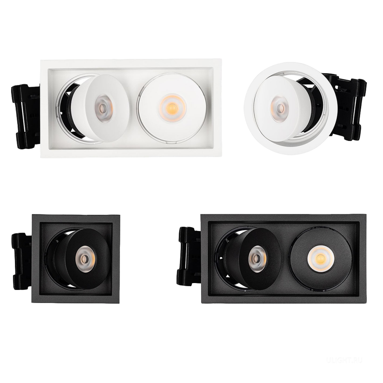 Серия CL-SIMPLE представлена двумя видами светильников: одинарными и двойными прямоугольными.
Мощность одинарных светильников составляет 9 Вт, двойных – 2×9 Вт. Серия выпускается в двух цветовых вариациях корпуса – белом и черном.