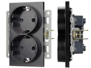 Механизм электрической розетки SCT-MEUD-PL-BK (250V, 16A) (Arlight, -)