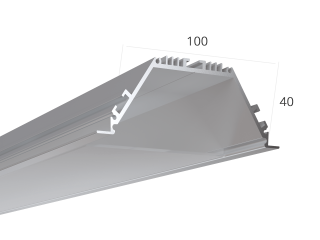 Алюминиевый LED профиль LINE 10040 IN S LT70 (с экраном) — 2000мм