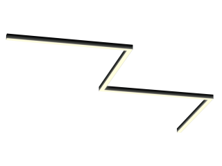 Светильник ЗигЗаг S50 (RAL9005/4x1250mm-90/LT70 — 3K/104W)