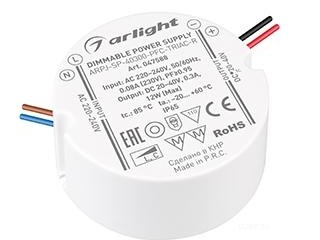 Блок питания ARPJ-SP-40300-PFC-TRIAC-R (12W, 20-40V, 300mA) (Arlight, IP65 Пластик, 5 лет)