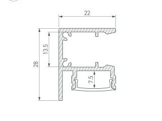 Профиль WALL-2228-2000 ANOD (Arlight, Алюминий)