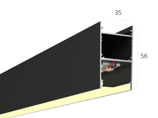 Линейный светильник HOKASU 35/56 (RAL9005/3000mm/LT70 — 3K/43W)