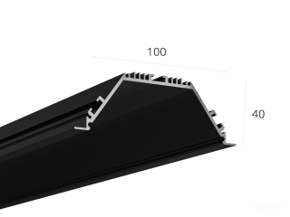 Алюминиевый LED профиль LINE 10040 IN ral9005 LT70 (с экраном) — 2000мм