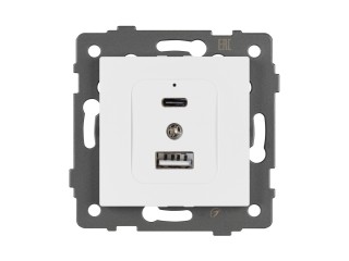 Механизм USB розетки SCT-MUAC-PL-WH-V (5V, 3A, QC4) (Arlight, -)