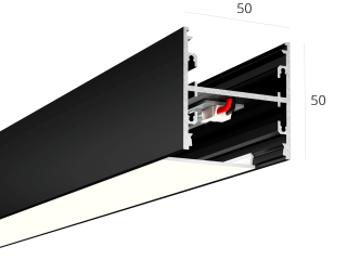 Линейный светильник HOKASU 50/50 U&D ПРОМ NoPS (RAL9005/2530mm/LT70 — 4K/85W) — БЕЗ БП