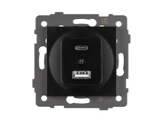 Механизм USB розетки SCT-MUAC-PL-BK-V (5V, 3A, QC4) (Arlight, -)