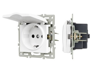 Механизм розетки влагозащищённый SCT-MCP-PL-WH (250V, 16A) (Arlight, -)