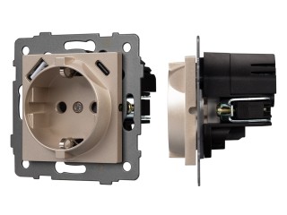 Механизм розетки с USB зарядкой SCT-MUAA-PL-GD-V (250V, 16A) (Arlight, -)