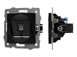 Механизм компьютерной розетки SCT-MPC1-PL-BK-V (RJ-45, CAT6) (Arlight, -)