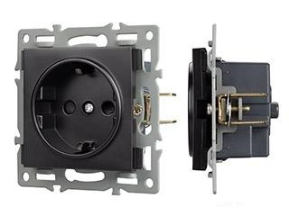 Механизм электрической розетки SCT-MEU1-PL-BK (250V, 16A) (Arlight, -)