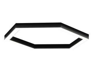Светильник HOKASU Hexagon 35/40 (RAL9005/404*6mm/LT70 — 4K/52W)