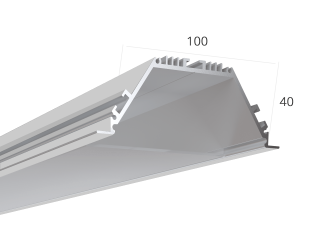 Алюминиевый LED профиль LINE 10040 IN ral9003 LT70 (с экраном) — 2000мм