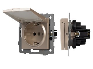 Механизм розетки влагозащищённый SCT-MCP-PL-GD-V (250V, 16A) (Arlight, -)