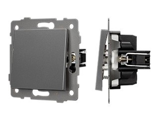 Механизм выключателя одноклавишный самовозвратный SWT-MKR1-PL-GR-V (250V, 10A) (Arlight, -)