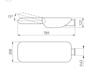 Светильник OXOR-LUMI-789х308-150W Day5000 (GR, 144x80 deg, 230V) IP66 (Arlight, -)