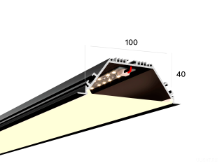 Линейный светильник HOKASU 100/40 IN noPS (RAL9005/500mm/LT70 — 3K/11W)
