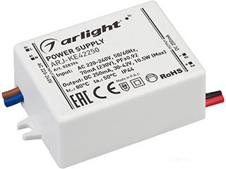 Блок питания ARJ-KE42250 (11W, 250mA, PFC) (Arlight, IP44 Пластик, 5 лет)