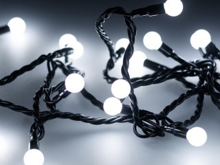 Светодиодная гирлянда ARD-BALL-CLASSIC-D13-20000-BLACK-200LED WHITE (230V, 14W) (Ardecoled, IP65)