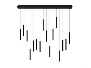 Подвесной светильник HOKASU Tube Cascade+ (40-/ral9005 – 112w/4090/15deg)
