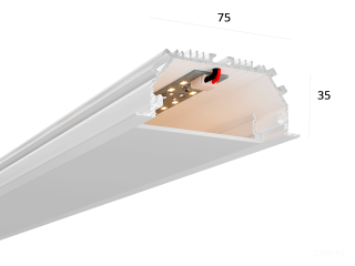 Линейный светильник HOKASU 75/35 IN (RAL9003/500mm/LT70 — 3K/10W)