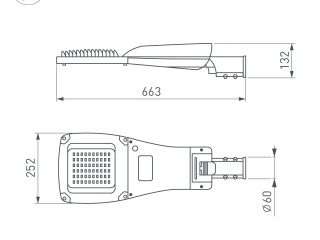 Светильник OXOR-GRES-663х252-60W Day4000 (GR, 150x80 deg, 230V) IP66 (Arlight, -)