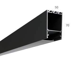 Алюминиевый LED профиль LINE 5070 ral9005 LT70 (с экраном) — 2000мм