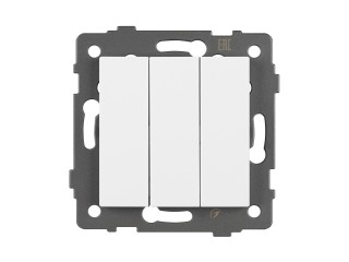 Механизм выключателя трехклавишный непроходной SWT-MK03-PL-WH-V (250V, 10A) (Arlight, -)