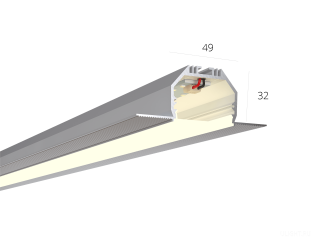 Линейный светильник HOKASU 49/32 edgeless (Anod/625mm/LT70 — 4K/14W)