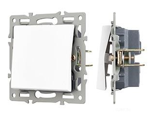 Механизм выключателя одноклавишный непроходной SWT-MK01-PL-WH (250V, 16A) (Arlight, -)