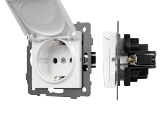 Механизм розетки влагозащищённый SCT-MCP-PL-WH-V (250V, 16A) (Arlight, -)