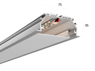 Линейный светильник HOKASU 75/35 IN (Anod/500mm/LT70 — 3K/10W)