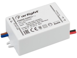 Блок питания ARJ-KE50350 (18W, 350mA, PFC) (Arlight, IP44 Пластик, 5 лет)