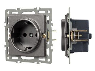 Механизм электрической розетки SCT-GP-MEU-PL-GR (250V, 16A) (Arlight, -)