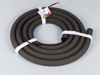 Лента герметичная MOONLIGHT-BLACK-TOP-G280-D25mm 24V RGB 360deg (14.4 W/m, IP65, 3m, wire x1) (Arlight, Вывод прямой, 3 года)