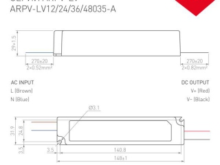 Блок питания ARPV-LV12035-A (12V, 3.0A, 36W) (Arlight, IP67 Пластик, 3 года)