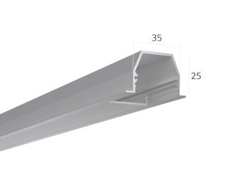 Алюминиевый LED профиль LINE 3525 IN RAW LT70 (с экраном) — 2500мм