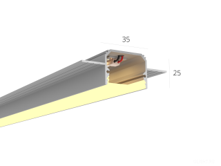 Линейный светильник HOKASU 35/25 edgeless (Raw/1250mm/LT70 — 3K/18W)