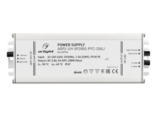 Блок питания ARPJ-UH-892800-PFC-DALI (250W, 2.8A) (Arlight, IP67 Металл, 7 лет)