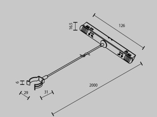 Комплектующие для трекового светильника Technical TRA101SWT-2B
